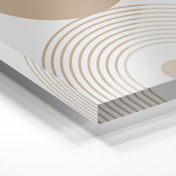 Arche minimaliste beige et blanc abstrait — Verre acrylique
