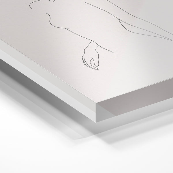 Silhouette minimaliste au trait fin et beige — Verre acrylique