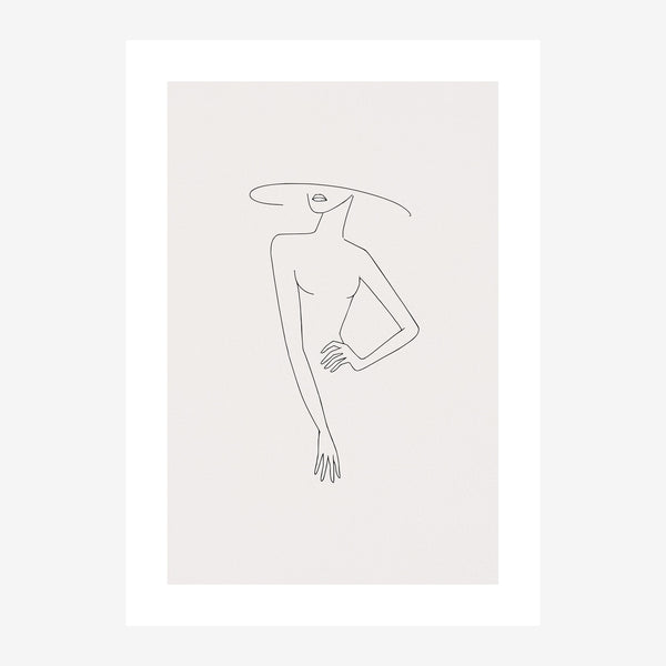 Silhouette féminine minimaliste et line art — Toile sur châssis