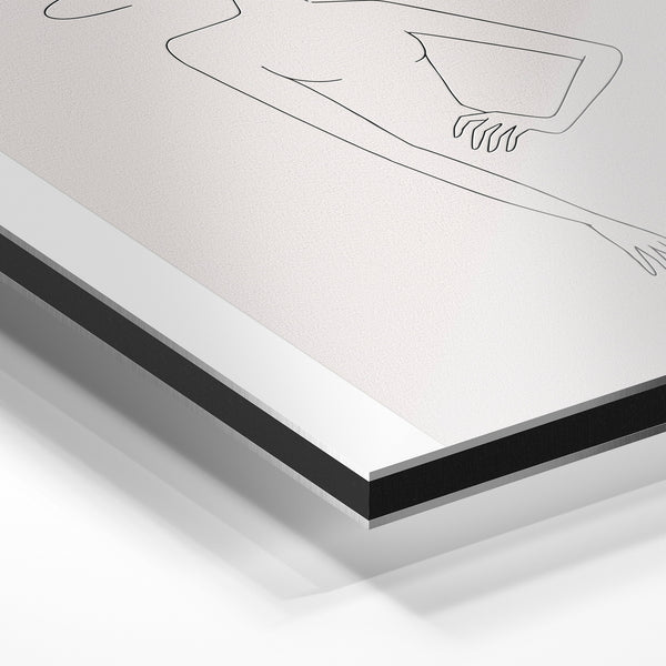 Silhouette féminine minimaliste et line art — Aluminium Dibond relief 3D