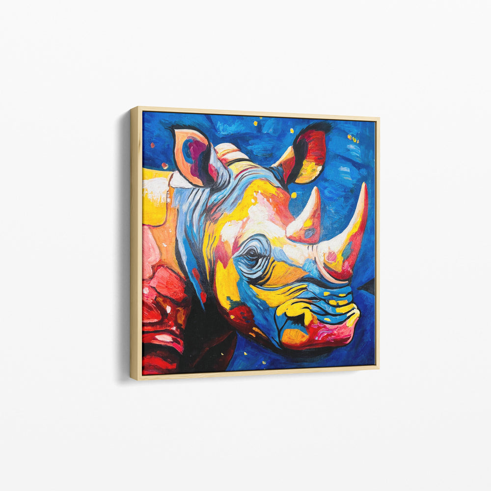 Powerful Rhinoceros Modern Canvas