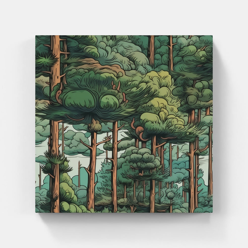 Mystical Moonlit Forest-Canvas-artwall-Artwall