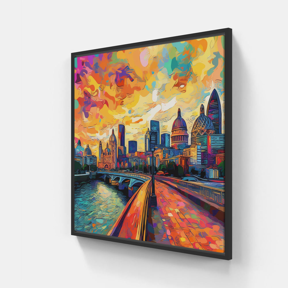 London Kaleidoscope-Canvas-artwall-20x20 cm-Black-Artwall