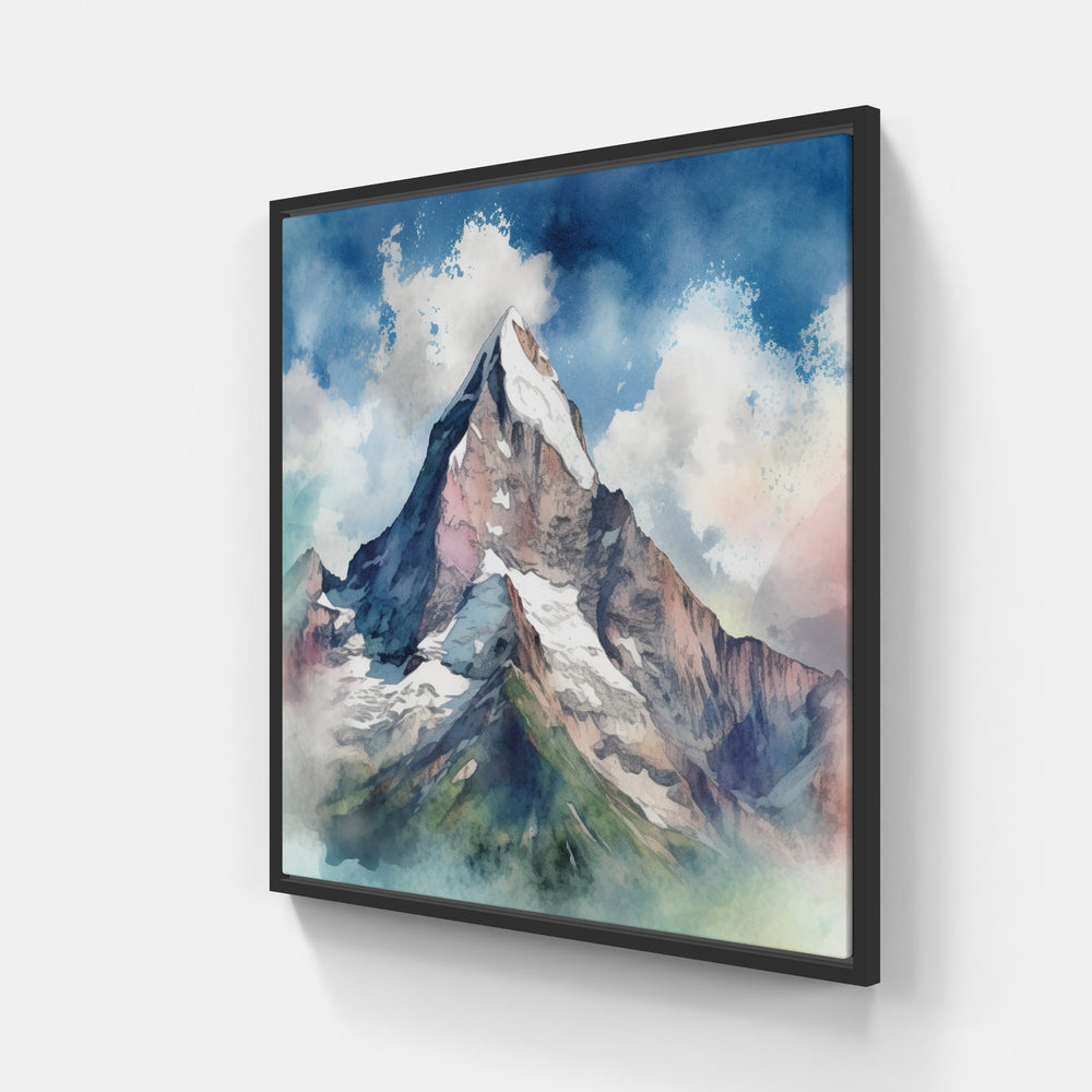 Breathtaking Mountain Majesty-Canvas-artwall-20x20 cm-Black-Artwall