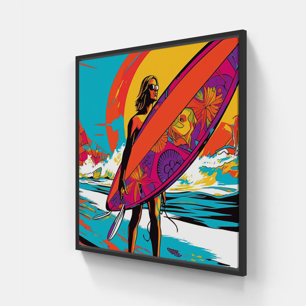Calm Waters Shoreline Beauty-Canvas-artwall-20x20 cm-Black-Artwall
