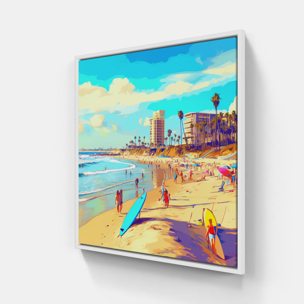 Seagulls Shoreline Paradise-Canvas-artwall-20x20 cm-White-Artwall