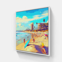 Seagulls Shoreline Paradise-Canvas-artwall-20x20 cm-White-Artwall