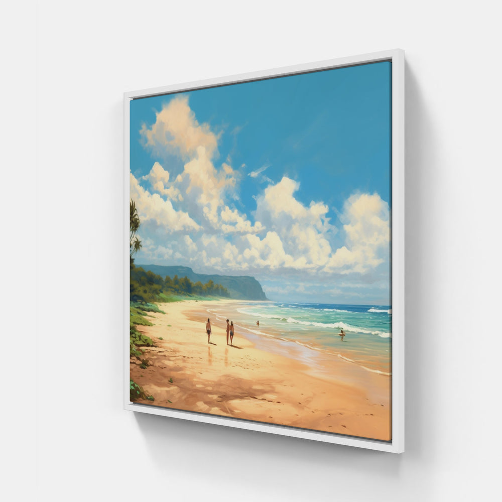 Surfing Sandy Horizons-Canvas-artwall-20x20 cm-White-Artwall