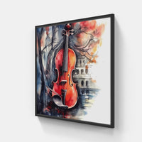 Expressive Violin Chords-Canvas-artwall-20x20 cm-Black-Artwall