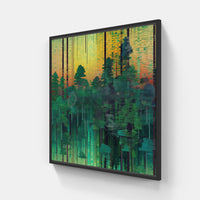 Foggy Forest Morning-Canvas-artwall-20x20 cm-Black-Artwall