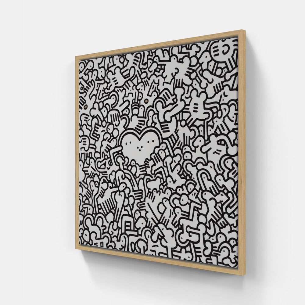 Doodle art illusion-Canvas-artwall-20x20 cm-Wood-Artwall