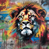 Lion roaring bravely-Canvas-artwall-Artwall