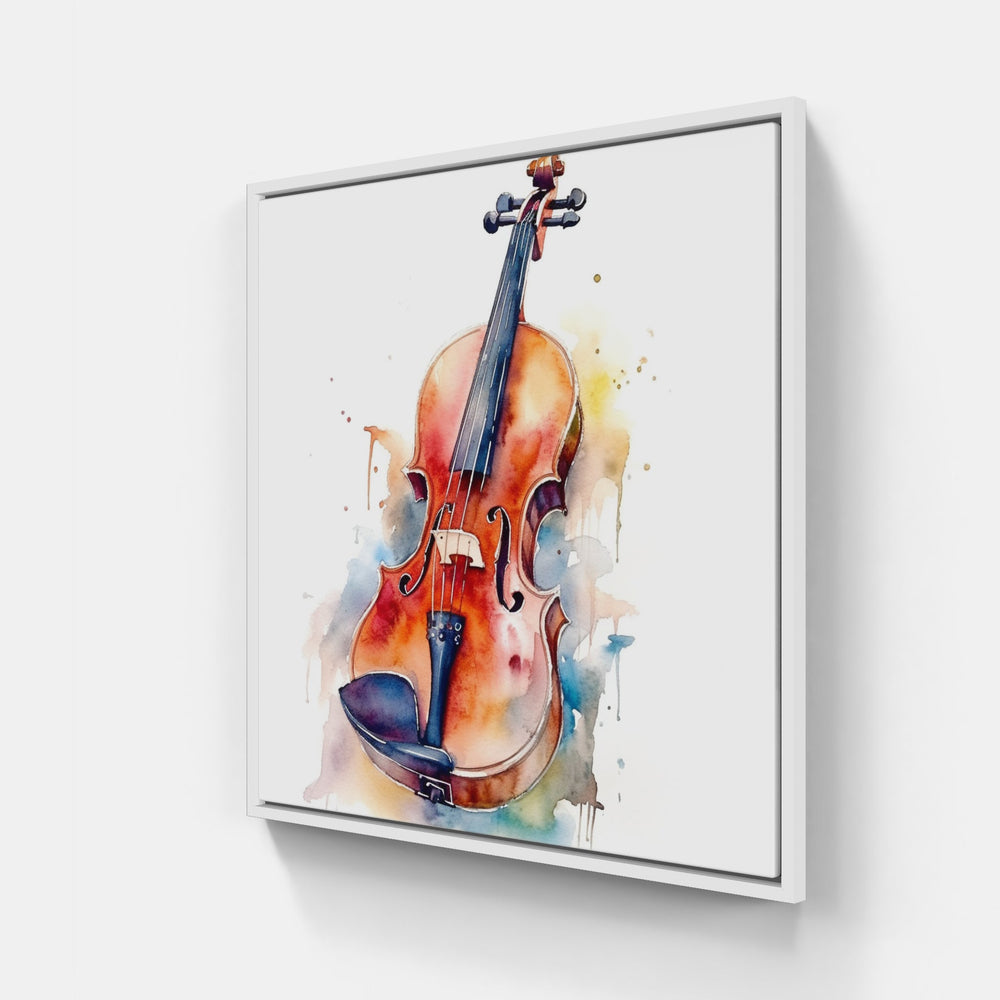 Serene Violin Melody-Canvas-artwall-20x20 cm-White-Artwall