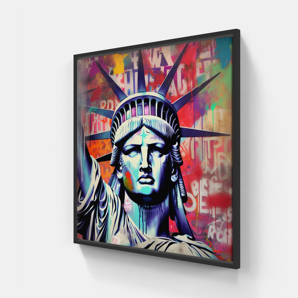 Cityscape: New York-Canvas-artwall-20x20 cm-Black-Artwall