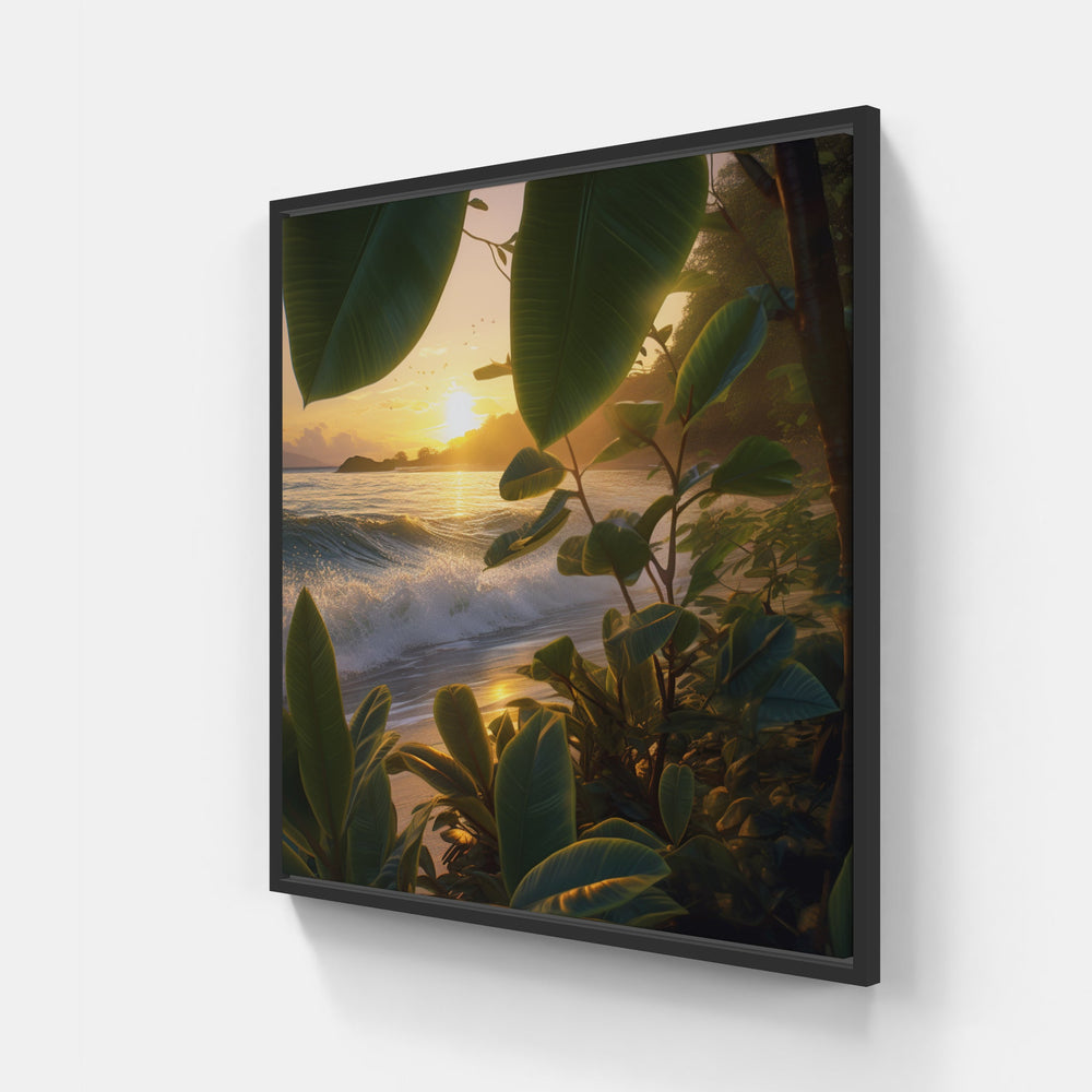 Paradise in Bloom-Canvas-artwall-40x40 cm-Black-Artwall