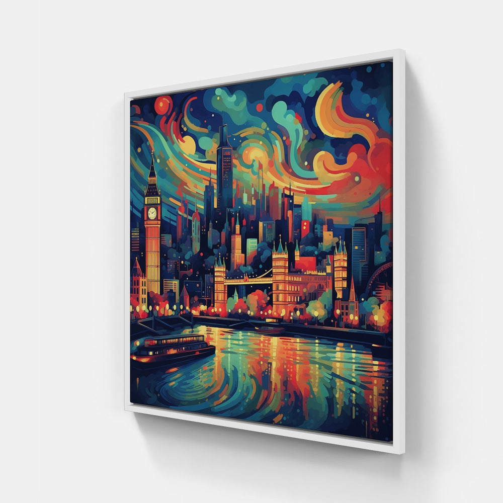City Lights: London-Canvas-artwall-20x20 cm-White-Artwall