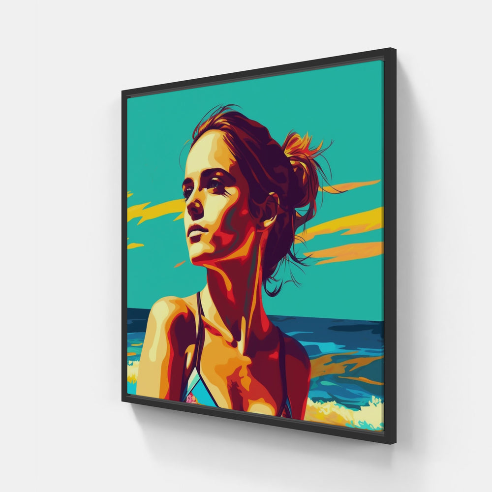 Shoreline Paradise Seashore-Canvas-artwall-20x20 cm-Black-Artwall