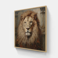 Lion Roar Bravely-Canvas-artwall-20x20 cm-Wood-Artwall