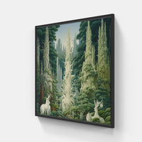 Forest Foliage Retreat-Canvas-artwall-20x20 cm-Black-Artwall