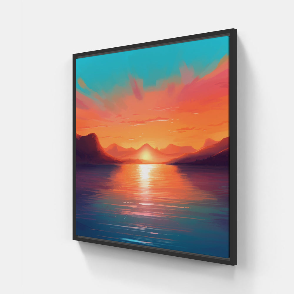 Breathtaking Sunset Hues-Canvas-artwall-20x20 cm-Black-Artwall