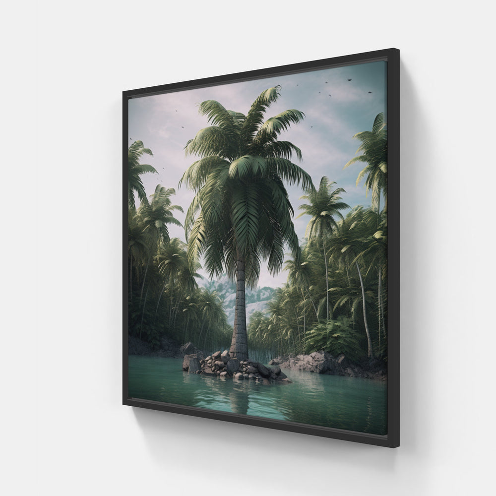 Exotic Flora Retreat-Canvas-artwall-40x40 cm-Black-Artwall