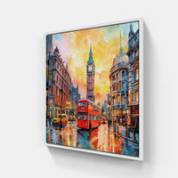 London Serene River Reflections-Canvas-artwall-20x20 cm-White-Artwall