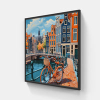 Streets of Amsterdam-Canvas-artwall-20x20 cm-Black-Artwall