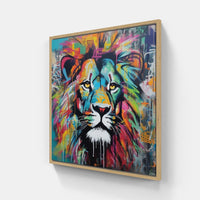 Lion Roar Fearless-Canvas-artwall-20x20 cm-Wood-Artwall