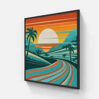 Serene Sunset Horizon-Canvas-artwall-20x20 cm-Black-Artwall