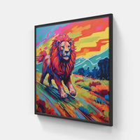 lion pride roar strength-Canvas-artwall-20x20 cm-Black-Artwall