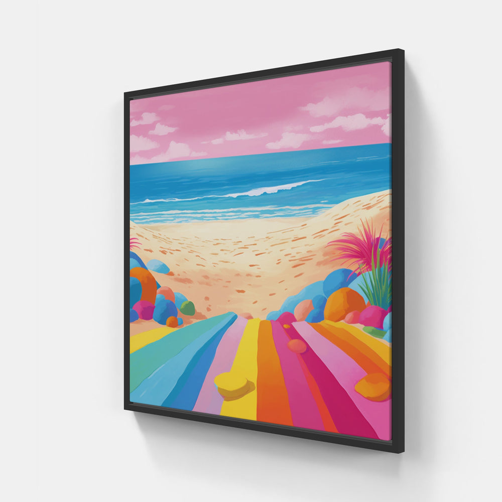 Blue Sky Sandy Horizons-Canvas-artwall-20x20 cm-Black-Artwall
