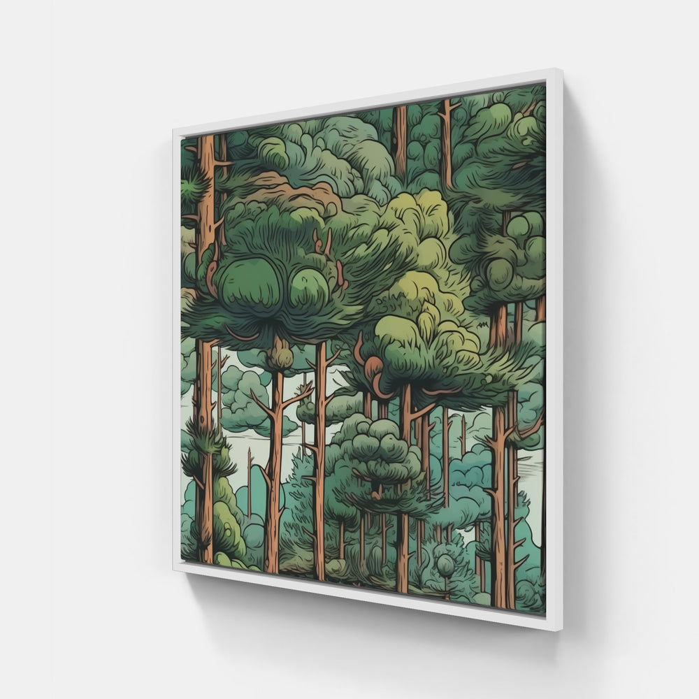 Mystical Moonlit Forest-Canvas-artwall-20x20 cm-White-Artwall