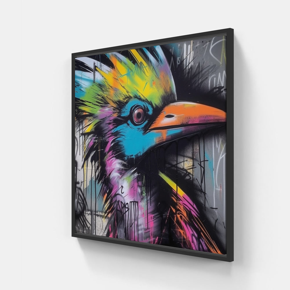 Bird song joy-Canvas-artwall-20x20 cm-Black-Artwall