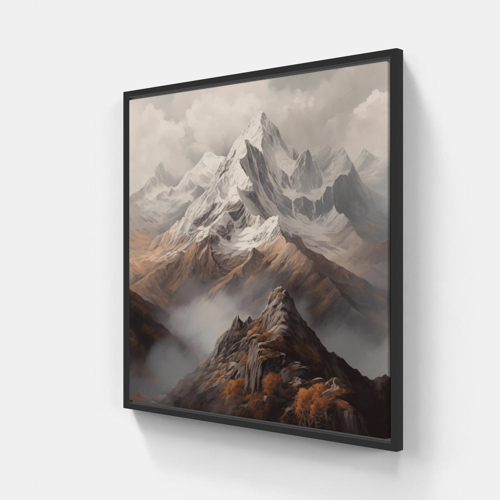 Serenity in the Mountains-Canvas-artwall-20x20 cm-Black-Artwall