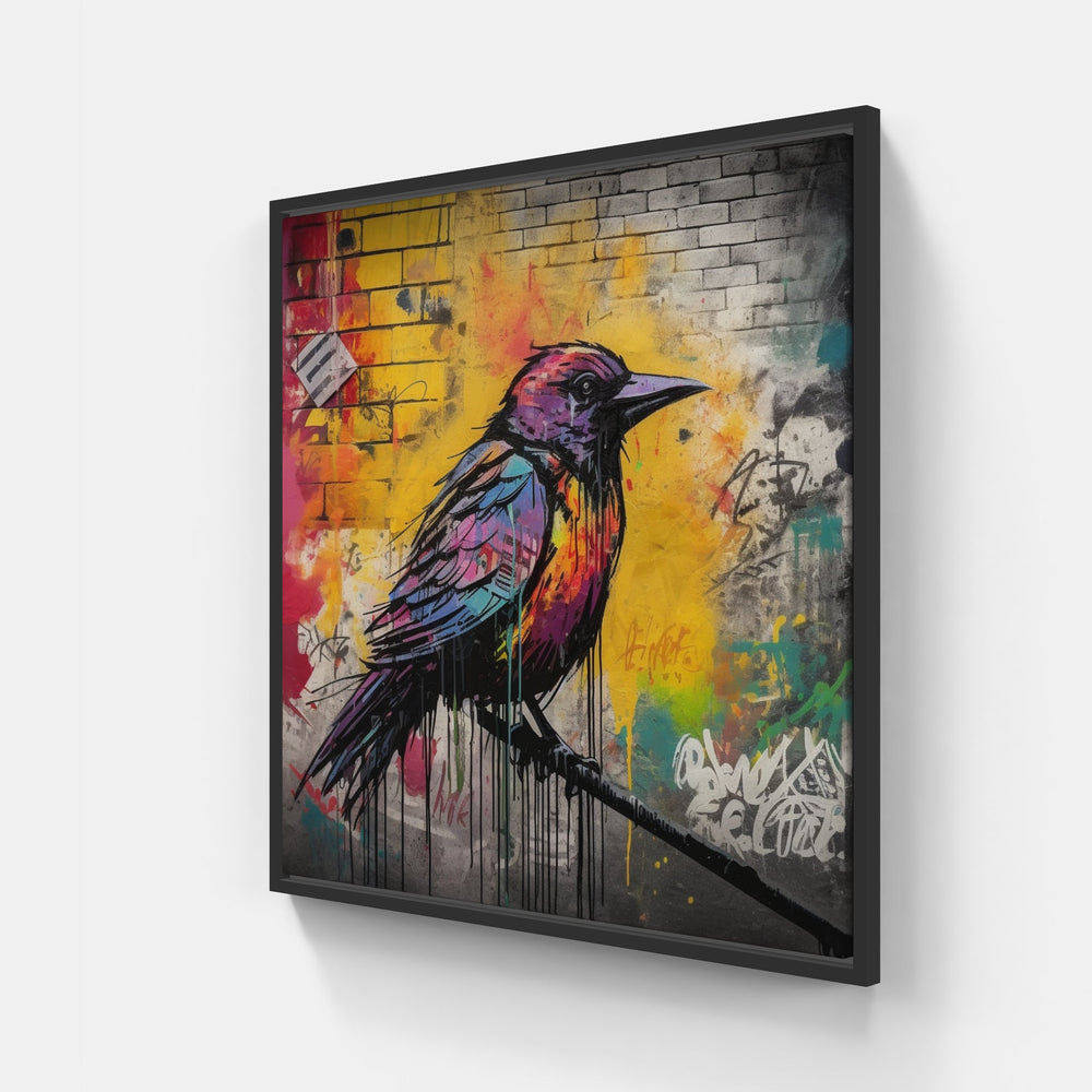 Bird song rises-Canvas-artwall-20x20 cm-Black-Artwall
