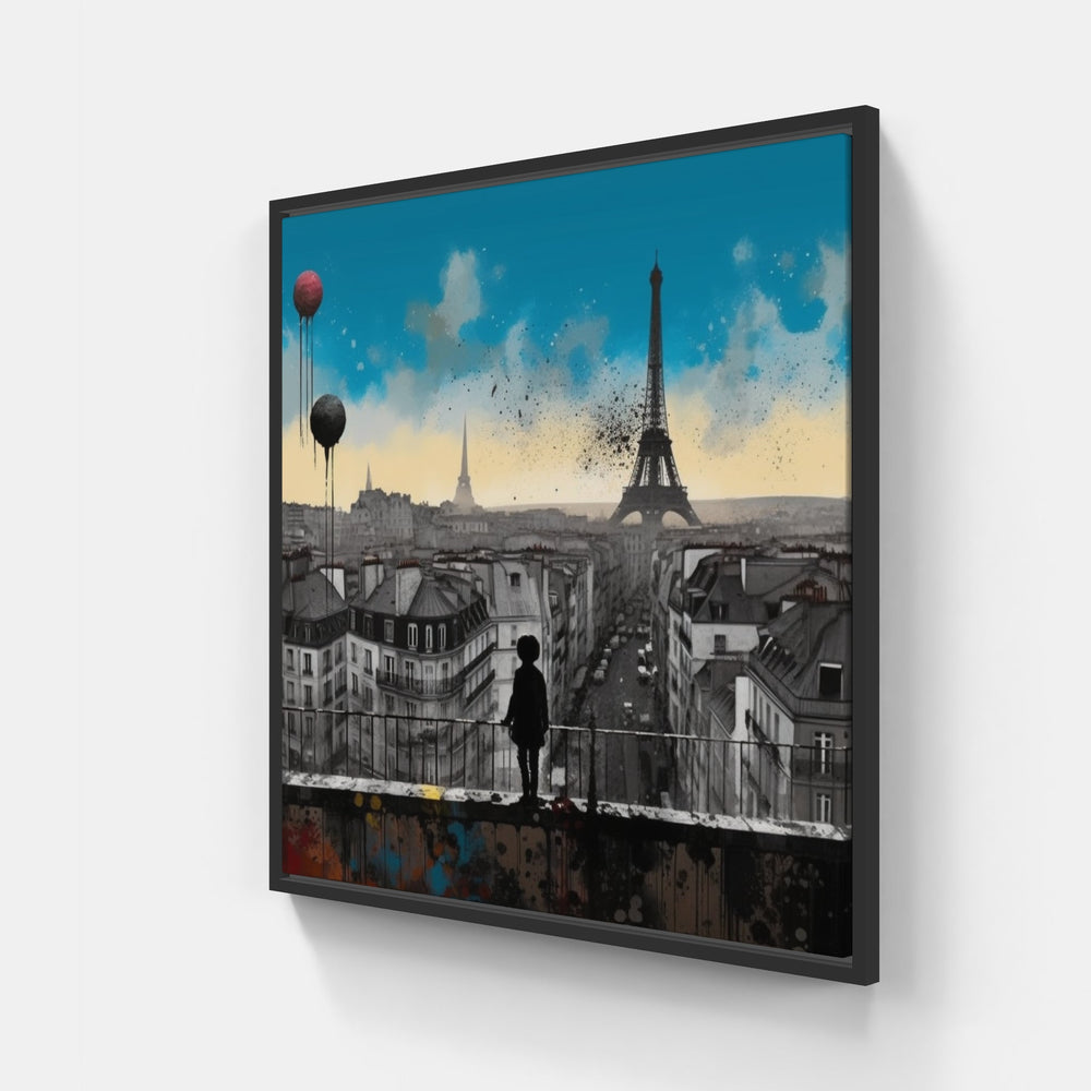 Paris in Strokes-Canvas-artwall-20x20 cm-Black-Artwall