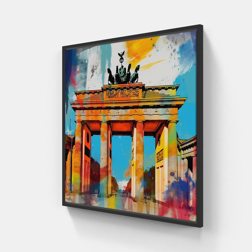 Berlin Iconic Landmarks Revealed-Canvas-artwall-20x20 cm-Black-Artwall