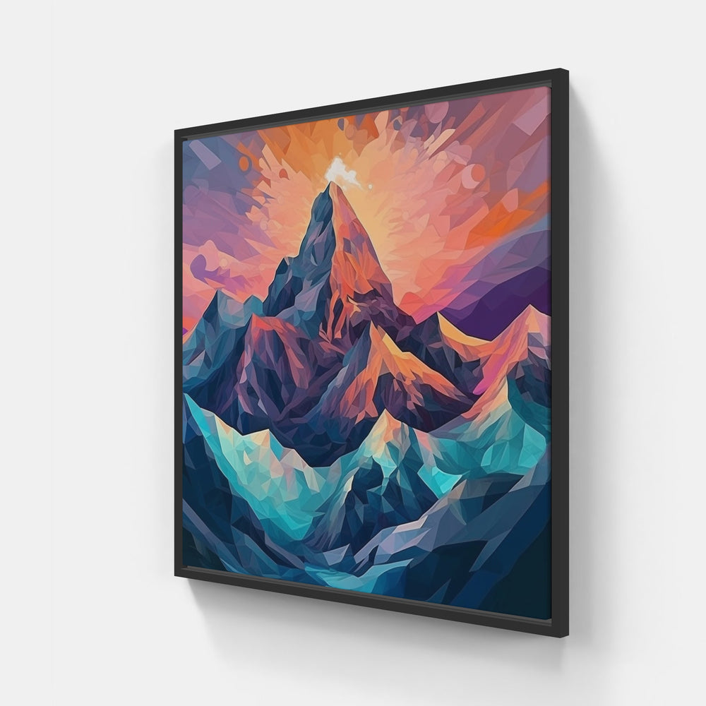 Majestic Mountain Landscape-Canvas-artwall-20x20 cm-Black-Artwall