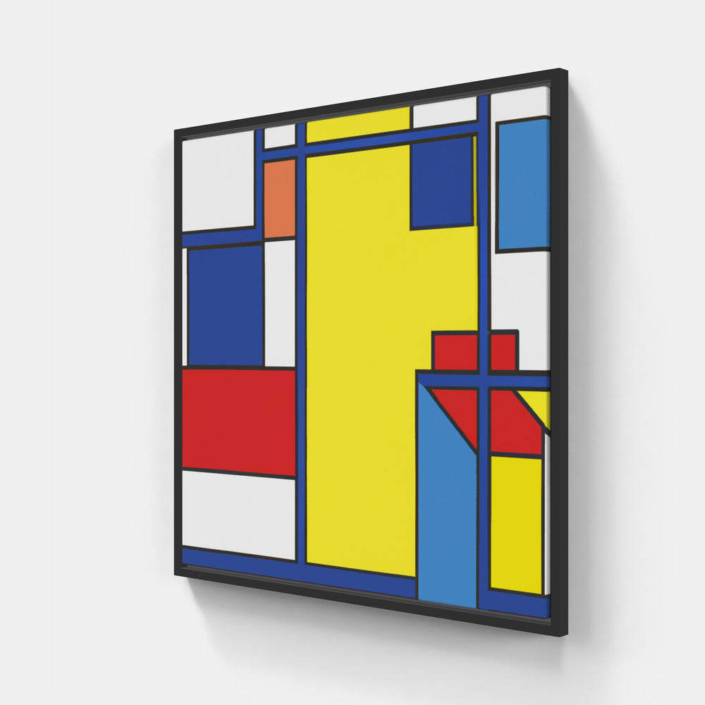 Mondrian Freedom Joy-Canvas-artwall-20x20 cm-Black-Artwall