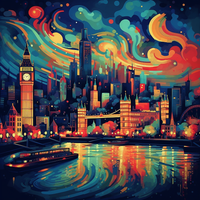 City Lights: London-Canvas-artwall-Artwall