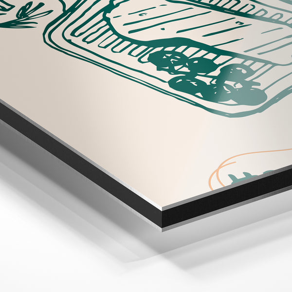 Le bonheur se cuisine - Affiche minimaliste — Aluminium Dibond relief 3D