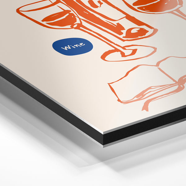 Liquid Therapy - Illustration vin et lecture — Aluminium Dibond relief 3D