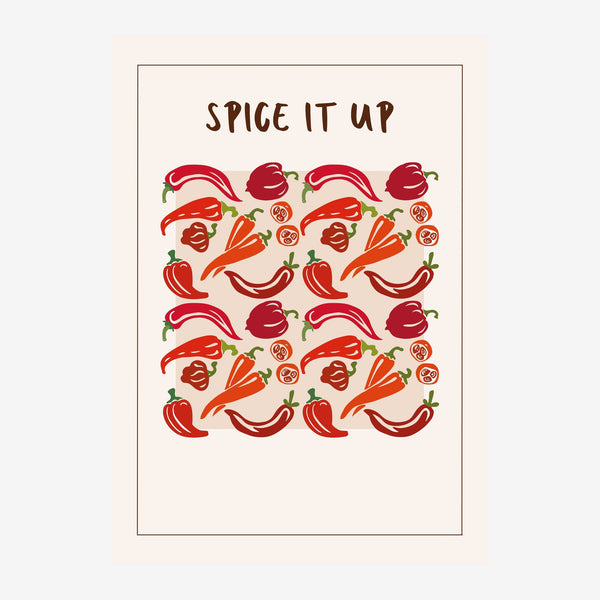 Spice It Up – Affiche piments et légumes rouges — Toile sur châssis