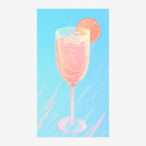 Cocktail rose et bleu ciel style pop art — Toile sur châssis