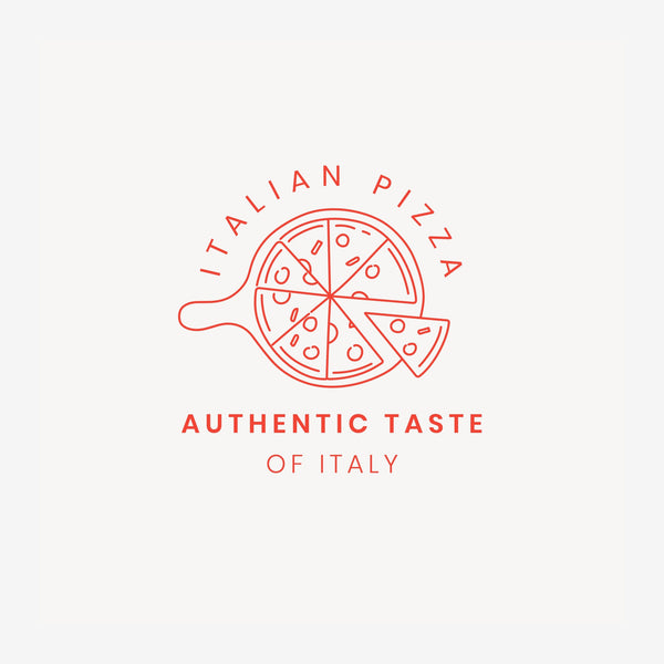 Affiche Italian Pizza line art rose et beige — Toile sur châssis