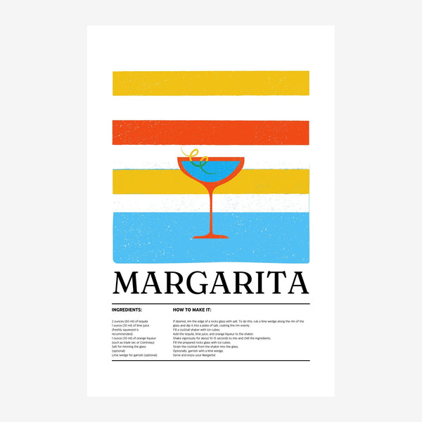 Affiche Margarita, cocktail rétro pop art — Toile sur châssis