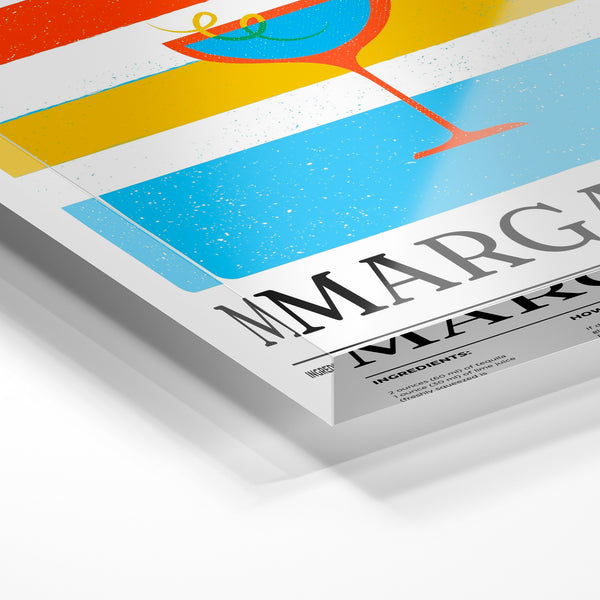 Affiche Margarita, cocktail rétro pop art — Verre acrylique