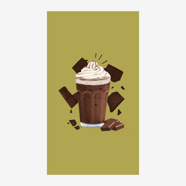 Milkshake chocolat pop art jaune moutarde — Toile sur châssis