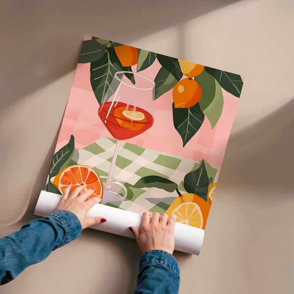 Cocktail aux agrumes et pamplemousse rose — Poster HP mat
