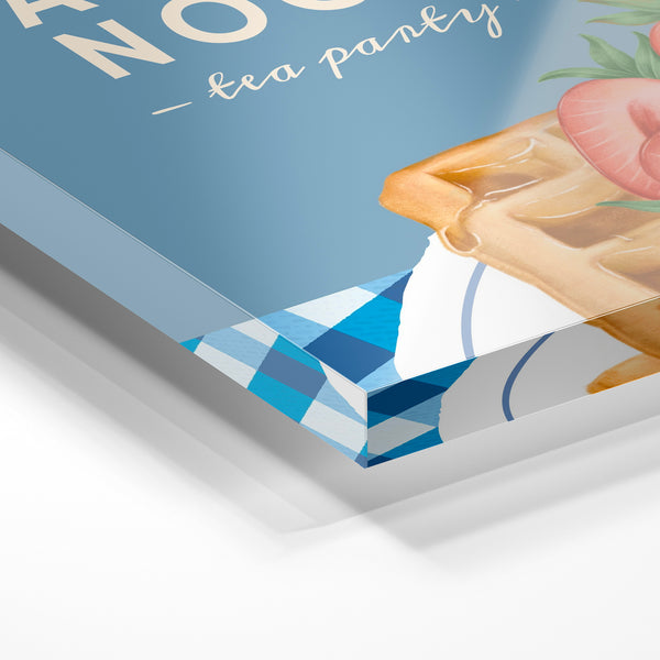 Affiche Afternoon Tea Party, bleu ciel et gaufre — Verre acrylique